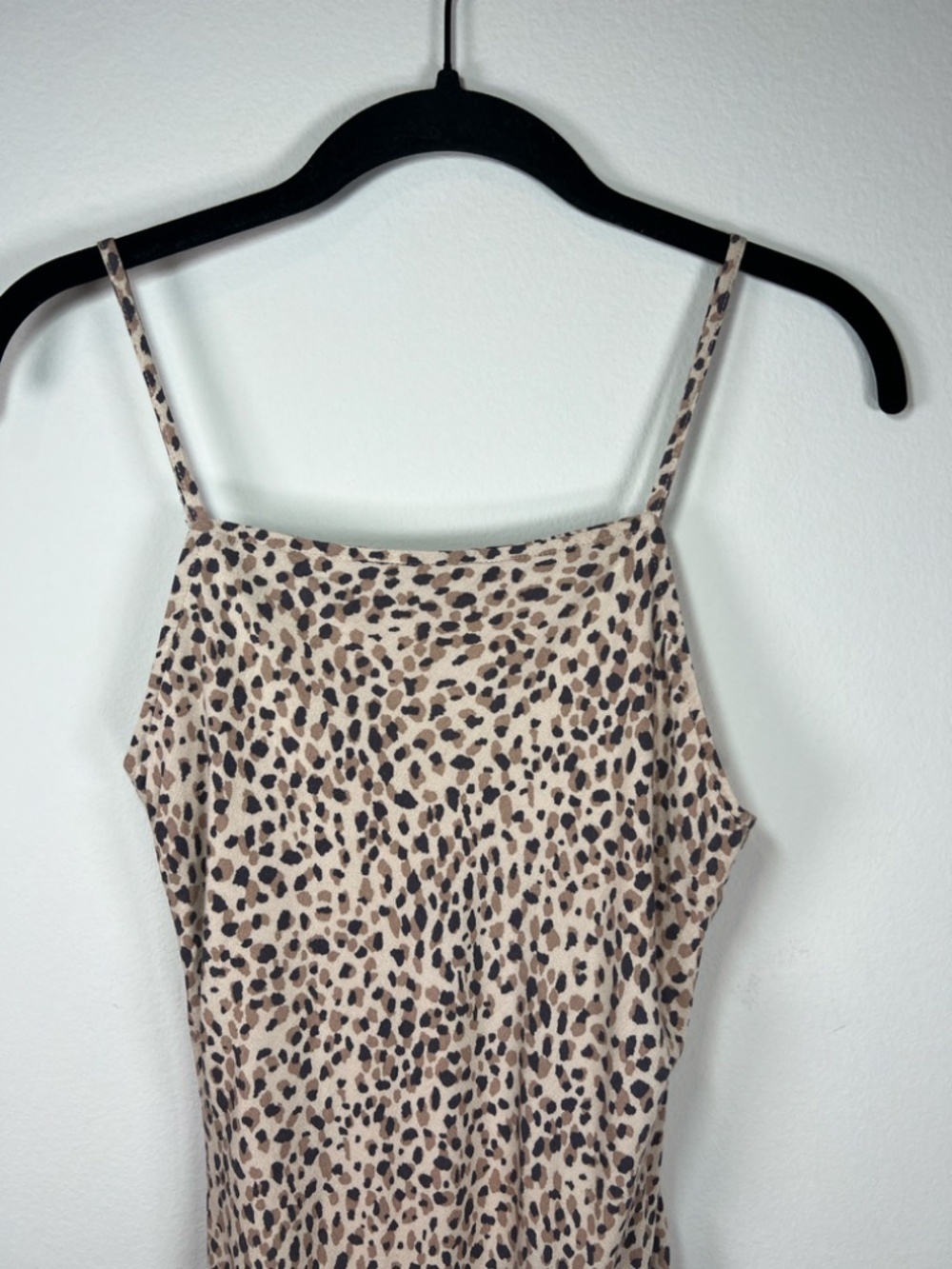 Abercrombie & Fitch Leopard Print Mini Slip Dress Brown Tan Lined Adjustable XS - Picture 3 of 13